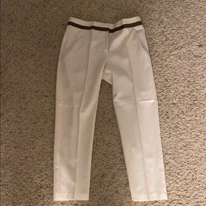 White dress pants w brown line
